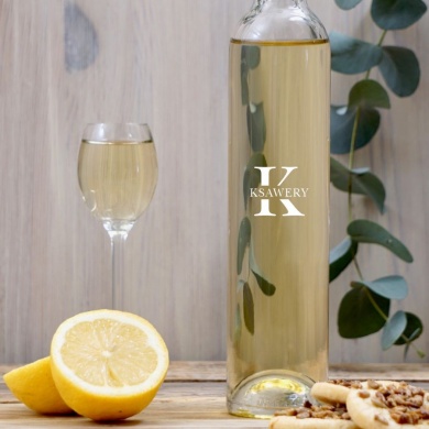 IMIONA | I-O Grawerowana butelka szklana z drewnianym korkiem