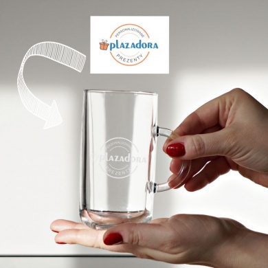 Personalizowany kubek szklany z grawerem LOGO Plazadora